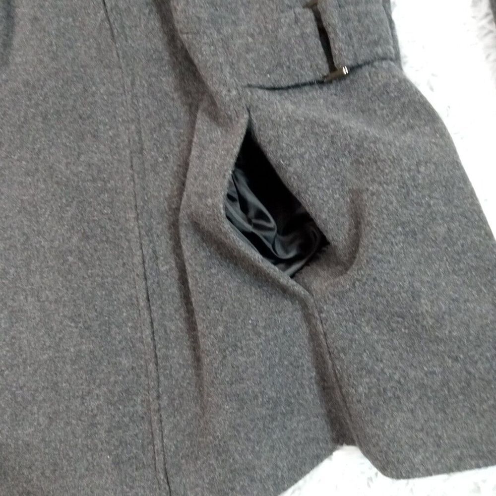 Fleet Street Womens Jacket Gray L Wool Blend Hood Pockets Lined Coat Career - Picture 6 of 14